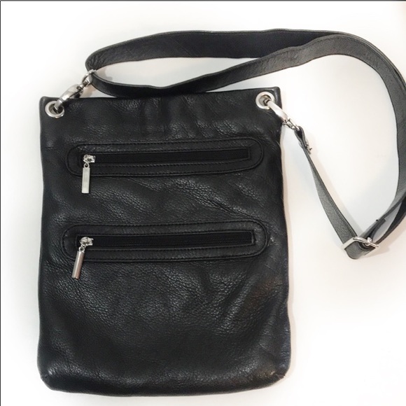 Anthropologie Margot Black Leather Cross B… - Picture 1 of 7